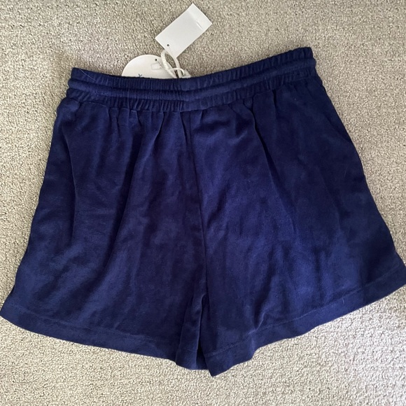 NWT WAYF x Bloomingdales Collaboration Women’s Navy Terrycloth Shorts Size Small - Picture 4 of 5